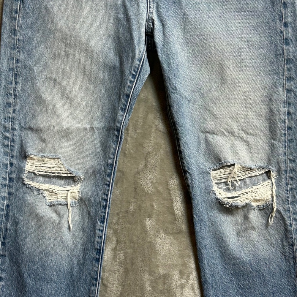 Edwin Tash Relaxed Straight Leg Distressed Ripped Jeans Button Fly 29- See Meas. - Picture 3 of 14